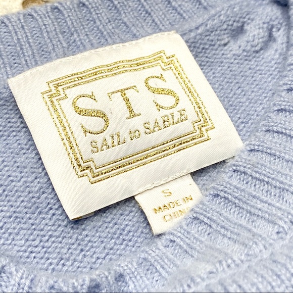 STS Sail To Sable Wool Cashmere Blue Sweater Small - Picture 7 of 8
